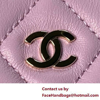 Chanel Lambskin  &  Gold-Tone Metal Clutch with Chain Bag AP4000 Lavender 2025